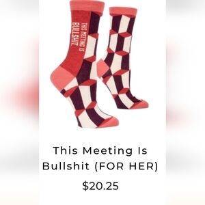 🍁New Women's Socks This Meeting Is BS New Socks, OS Shoe 6-10